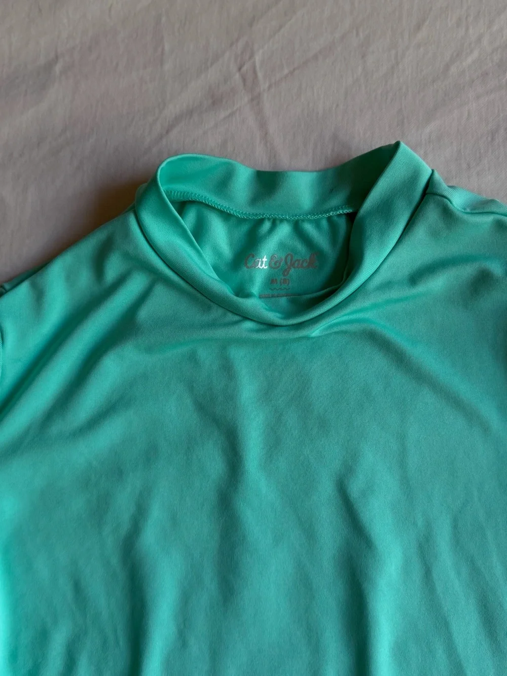 Cat & Jack Kids Long Sleeve Swim Rashguard in Aqua Green
